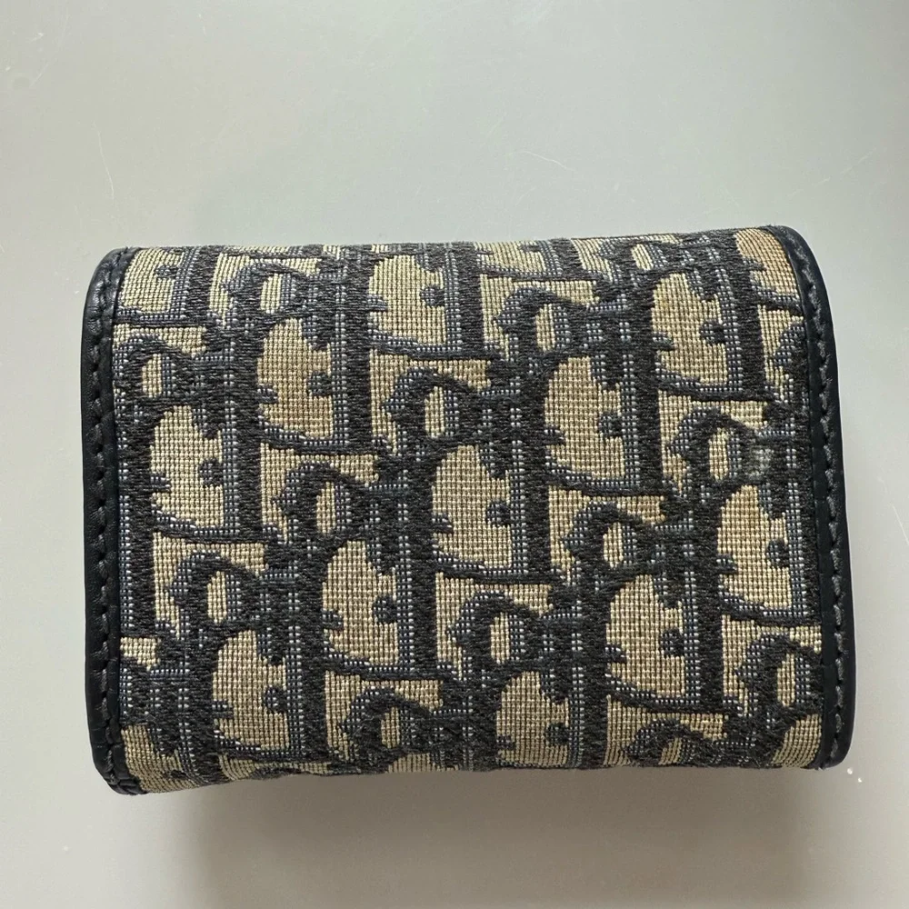Dior Black and Gold Monogram Wallet